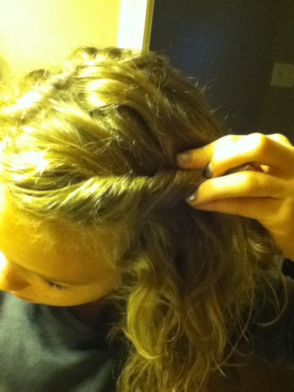 Take your bangs and twist them a little to the back! Put a Bobby pin in and enjoy !