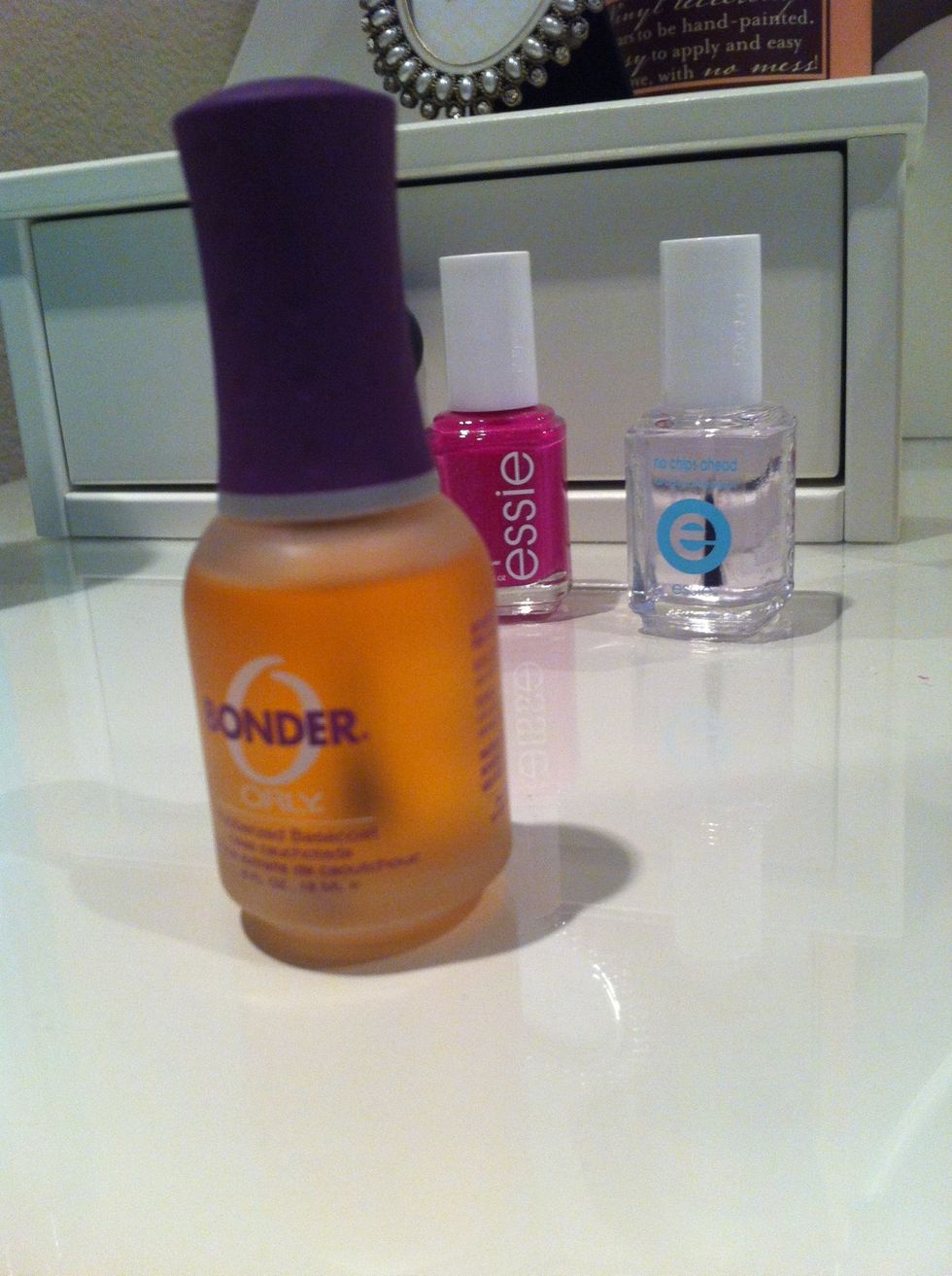 Take your base base coat and apply a fine layer to your nails. Allow this to dry.