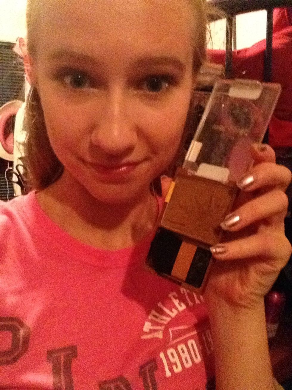 Take your bronzed and add some to your brush.