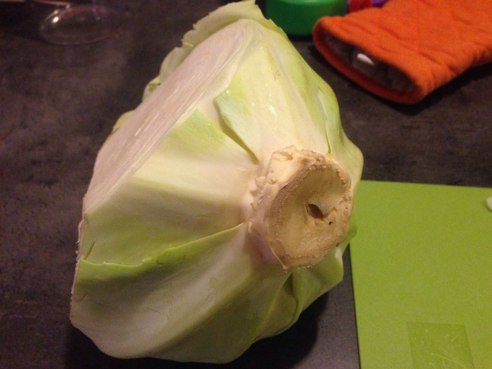 Take your cabbage. Mine wasn't so big, so I took a bit more than half for my dish.