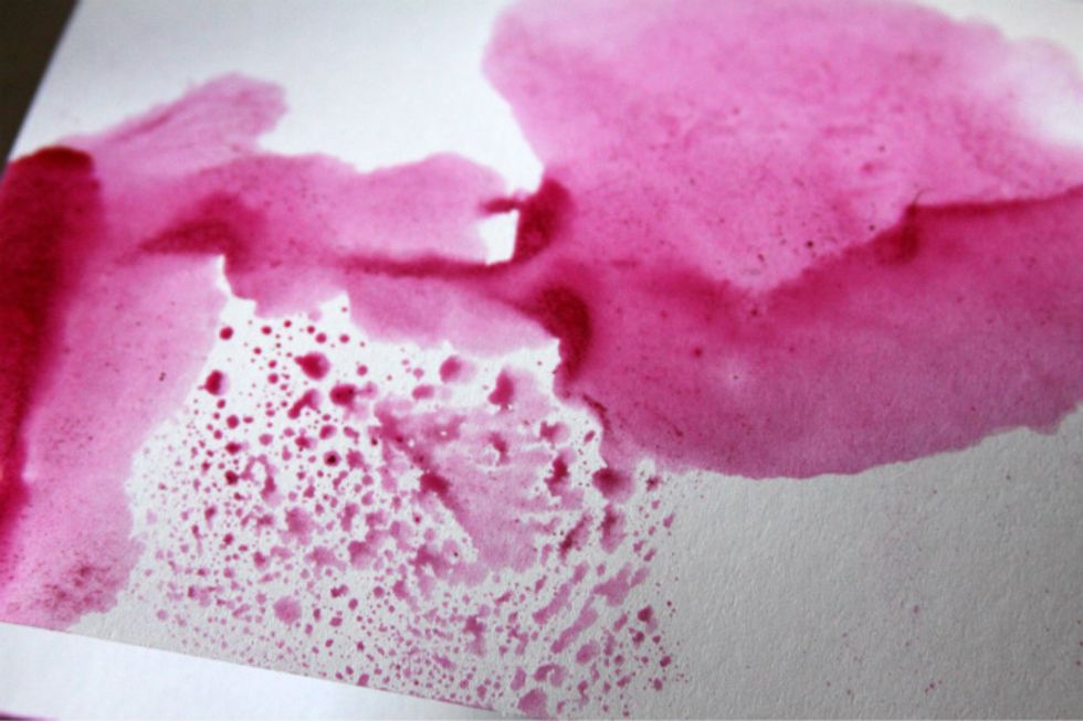 Take your cardstock and lay the front down on the mount with drop of Minx on it. Smoosh.