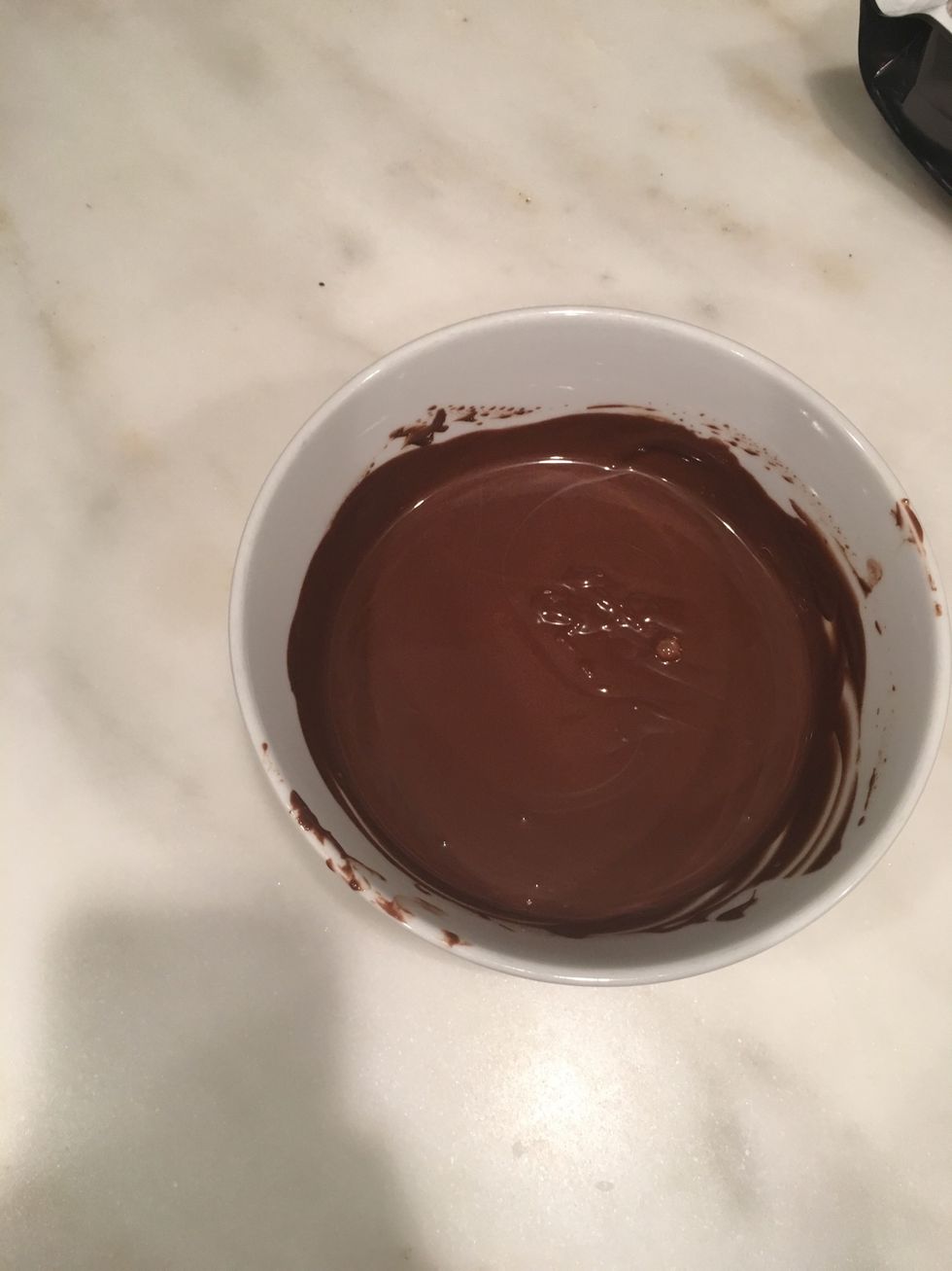 Take your chocolate and melt it in a bowl.