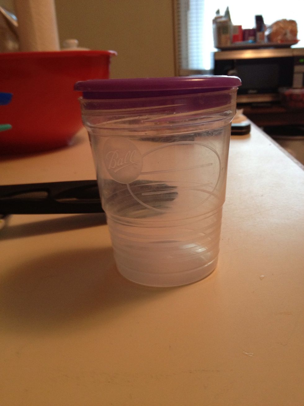 Take your containers! Give them a good wash and make sure they're BONE DRY. If you don't you'll get ice crystals on the jelly and it'll be ruined.