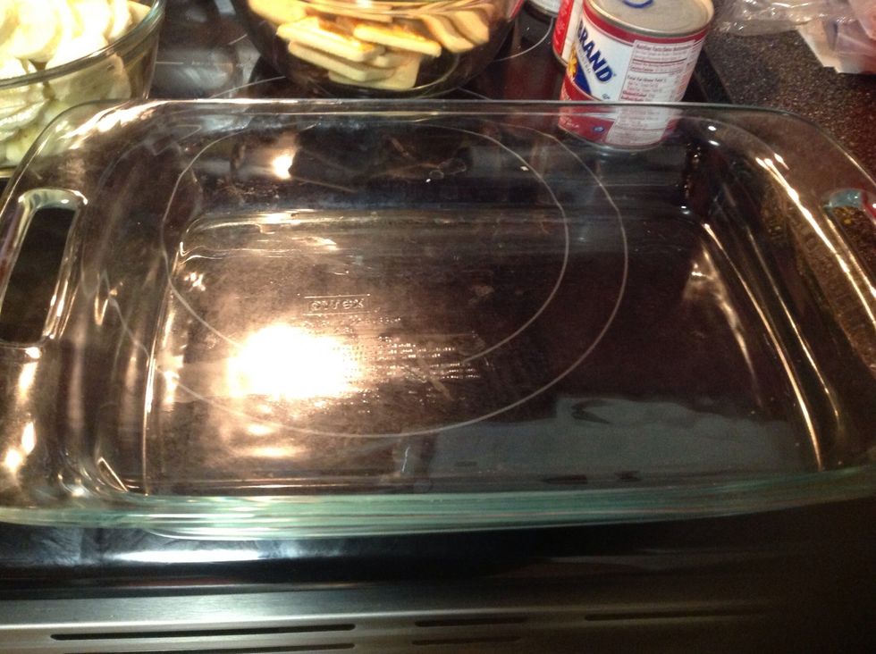 Take your cookies and lines them in the bottom of ur dish