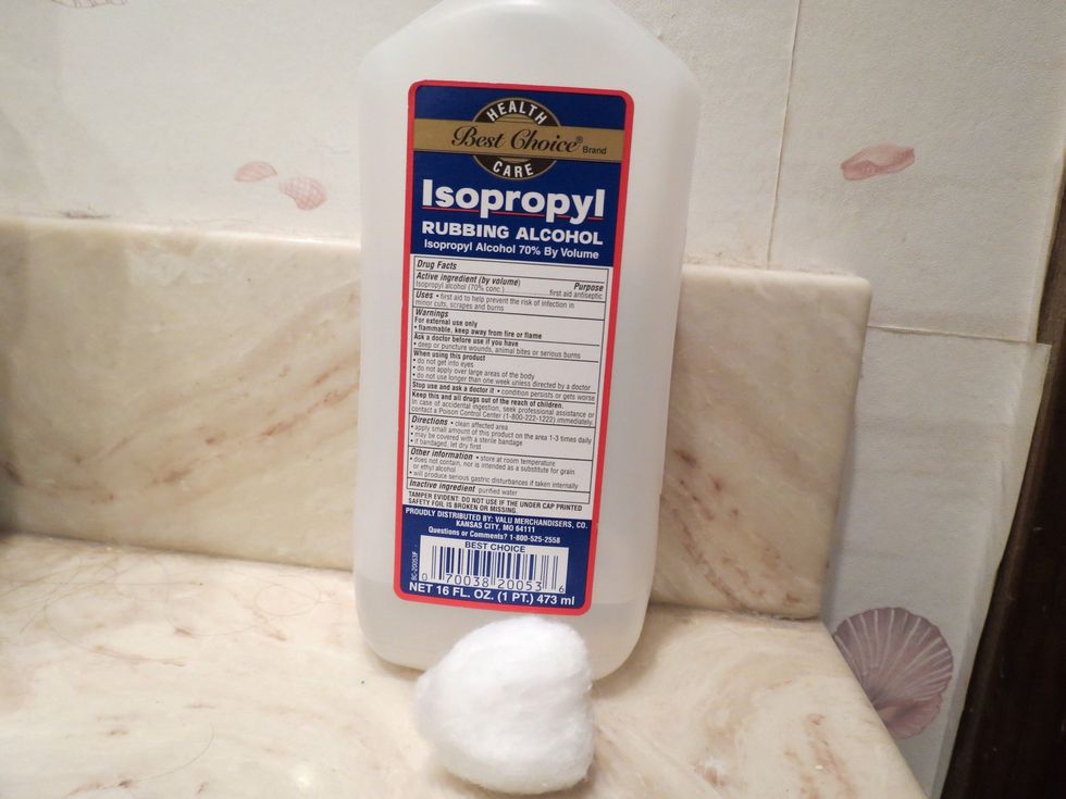 Take your cotton ball and add a squirt of rubbing alcohol to it. Gently rub onto your recently shaved area/shaving bump. This helps to disinfect what has been cut while shaving. It may sting a little!