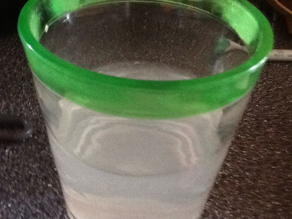 take your cup with water and ...