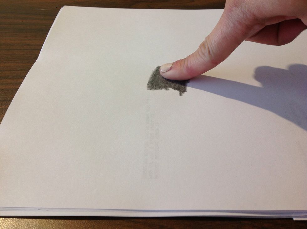 take your finger and press down on the pencil shaded area