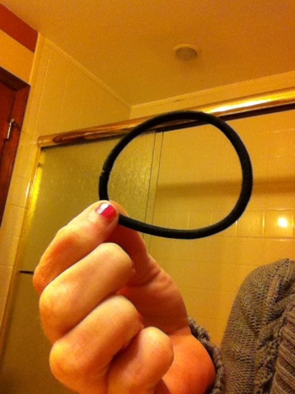 Take your hair tie and put it aside for now