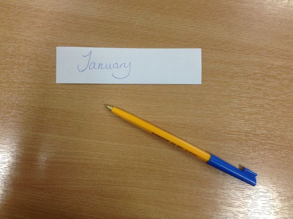 Take your labels and write the name on each month on them. You could always print these out or add pictures. Anything you want to jazz it up.