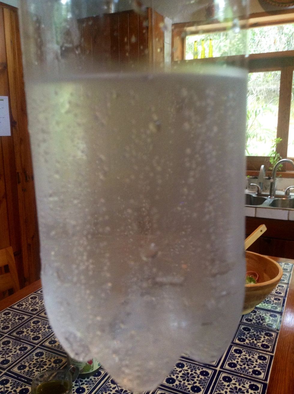 Take your mineral water, and fill to the top the carafe