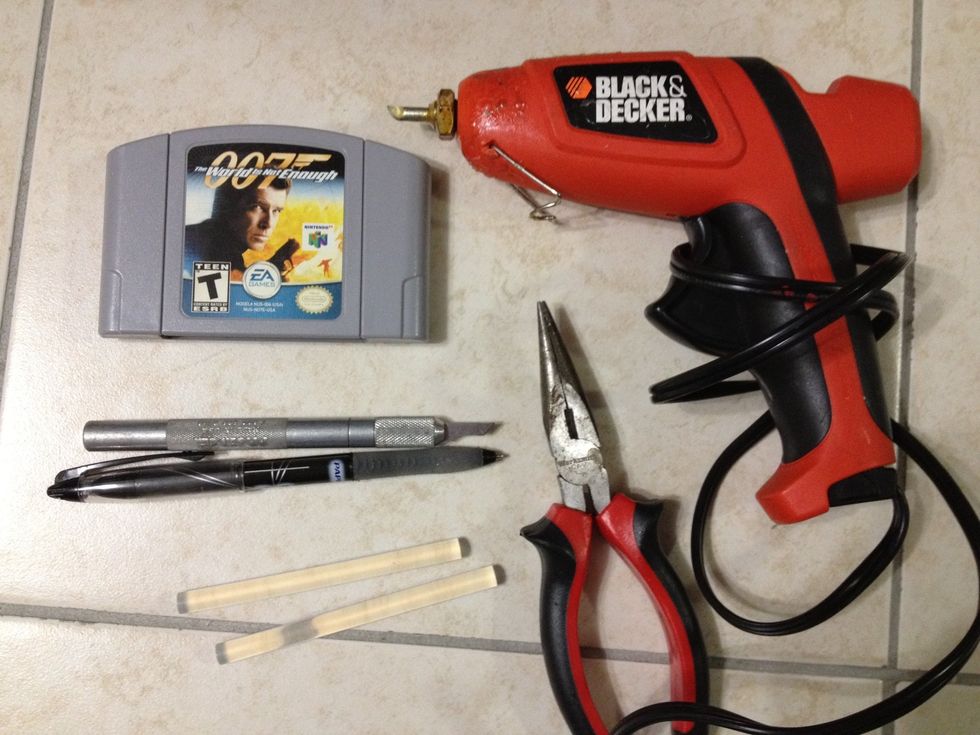 Take your N64 game and decide which side you'd like to make visible when the dock is complete. I chose the back of the cartridge because I like the way it says "Nintendo" on it.