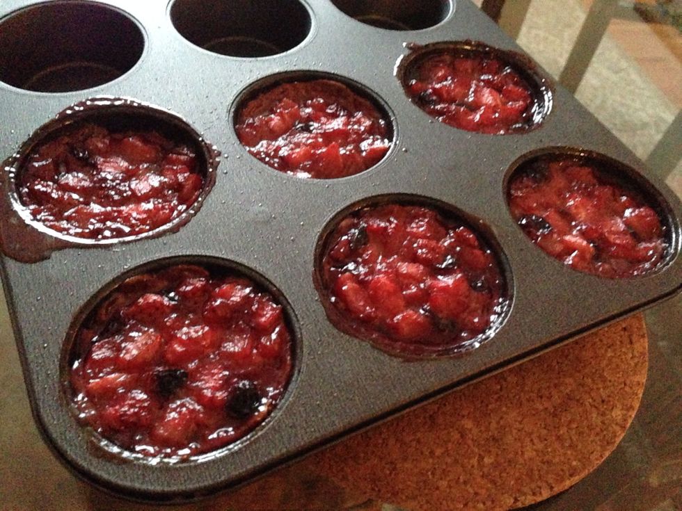 Take your pan out of the oven and let your pie cups cool. Once they've cooled, use a knife to separate the edges of the cups and get them out of the pan.