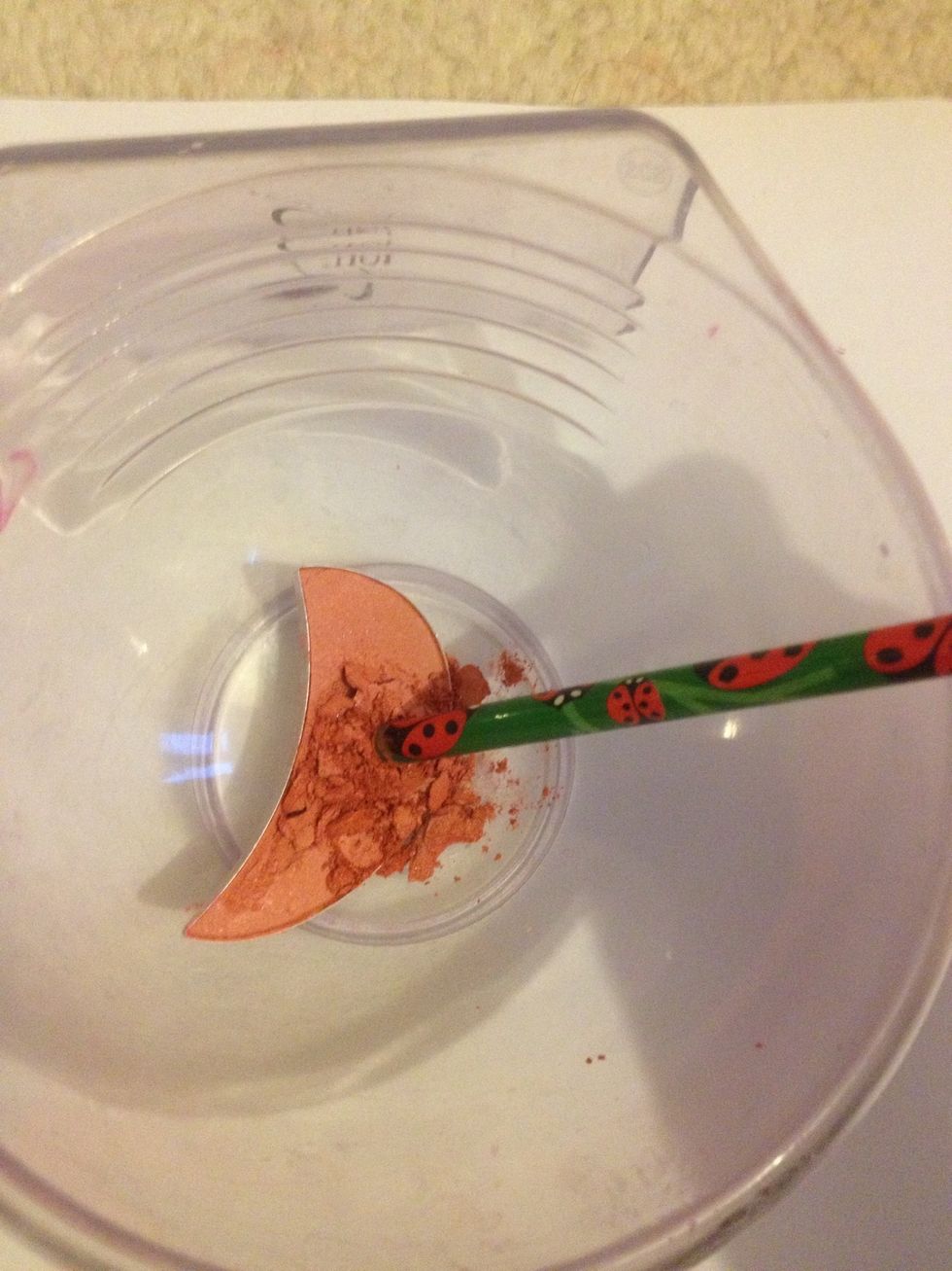 Take your pencil and break the rest of the powder