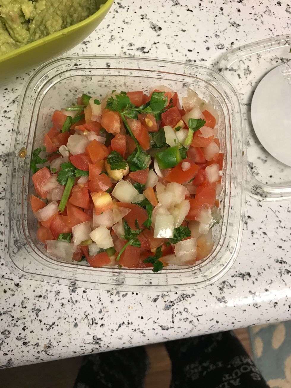 Take your pico de gallo and give it a stir, then place some into your avocados\u263a\ufe0f Add however much you like \ud83d\ude07\ud83d\ude07