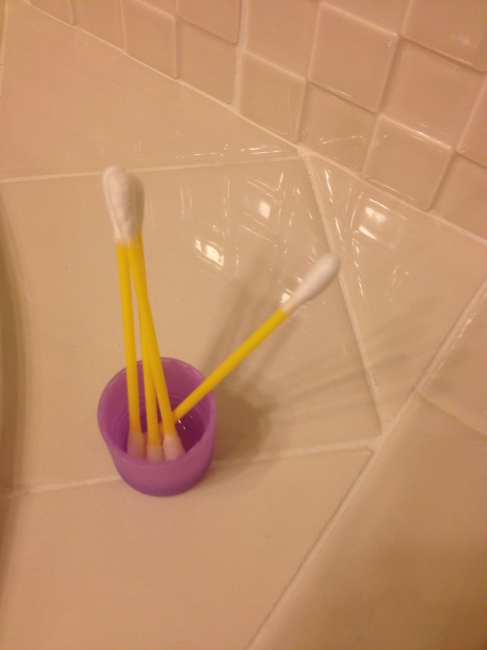Take your q-tips and wipe off the excess paint off of your hands \ud83d\ude0c