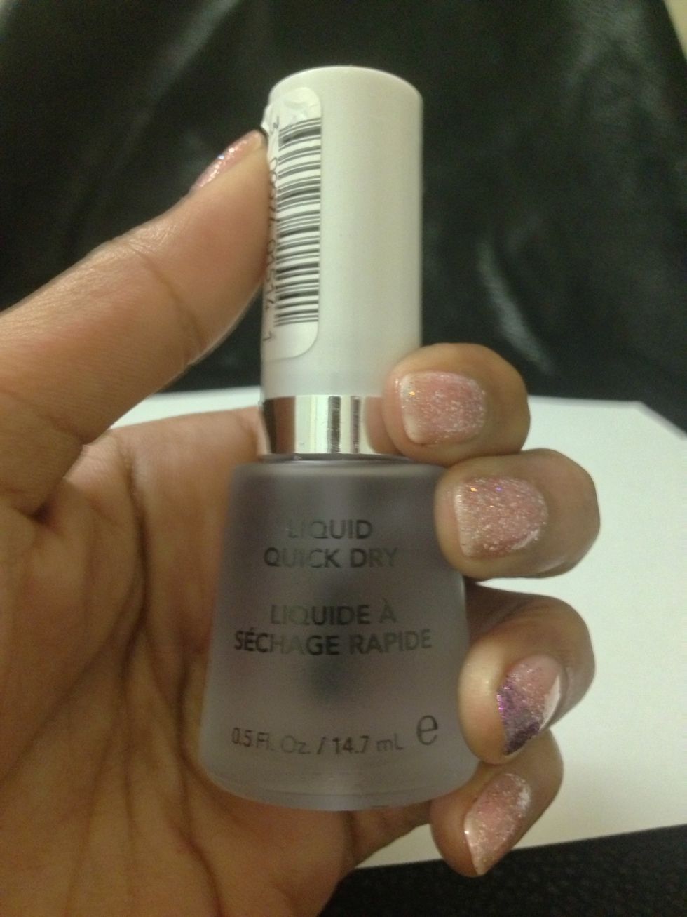 Take your quick dry and apply a thin layer to each nail.