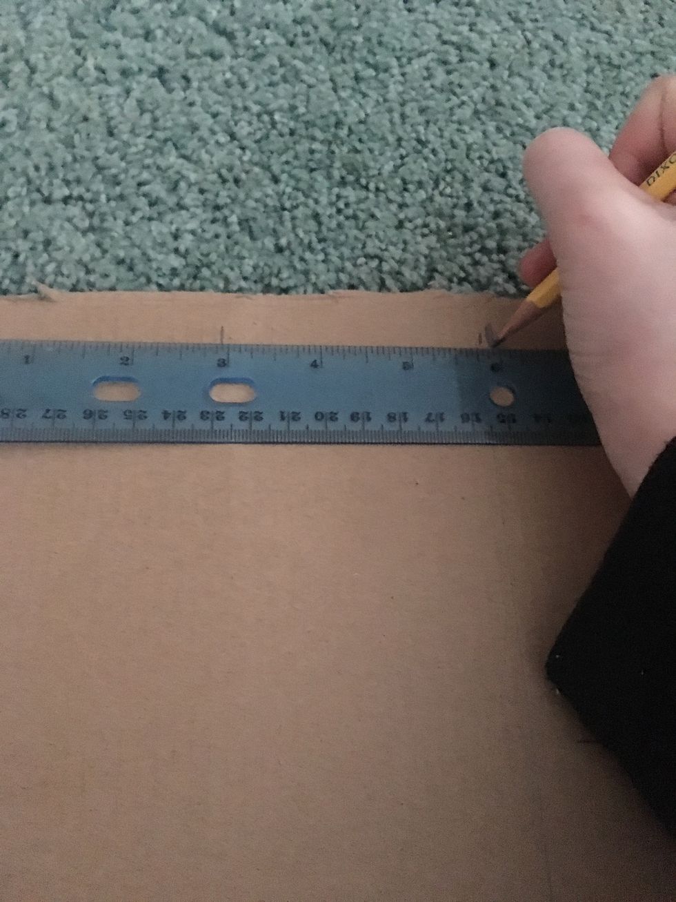 Take your ruler and measure at the 3\u201d mark and the 6\u201d mark on all sides