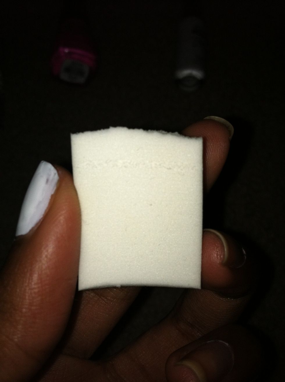 Take your sponge and rip it in half.