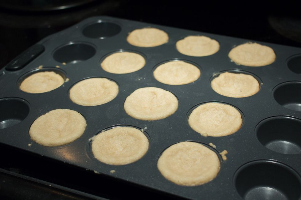Take your tartlets out of the oven.