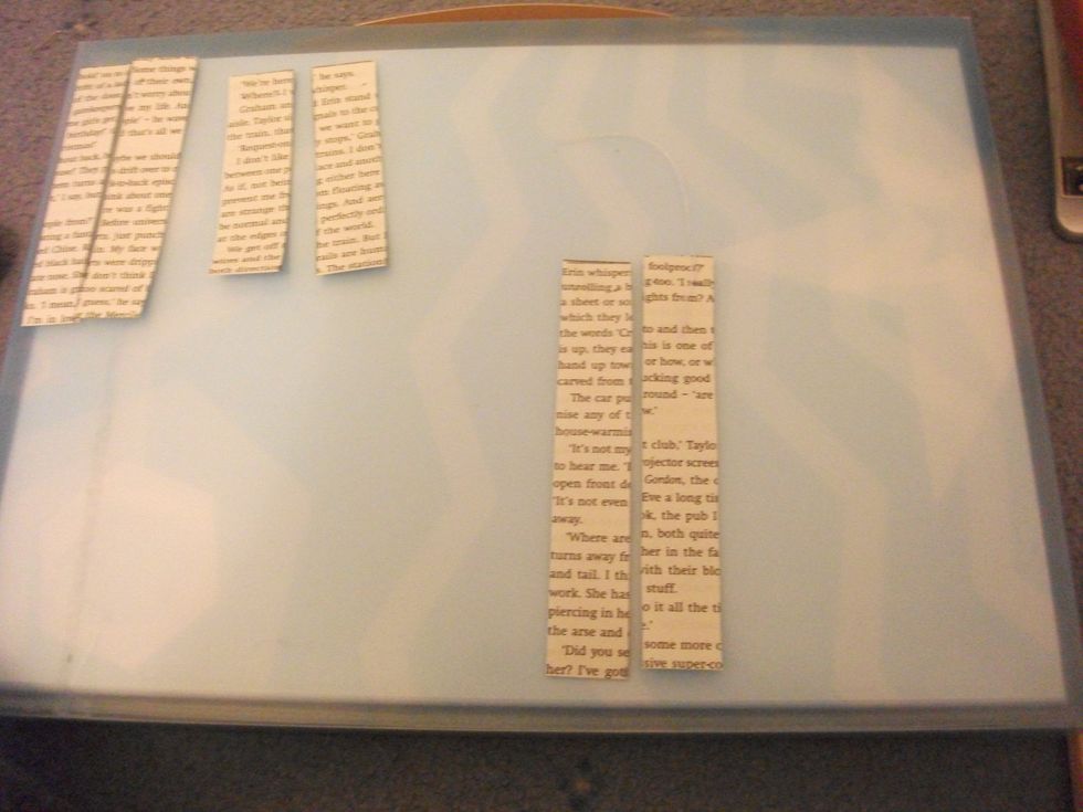 Take your two LONGEST pieces and lay them side by side.