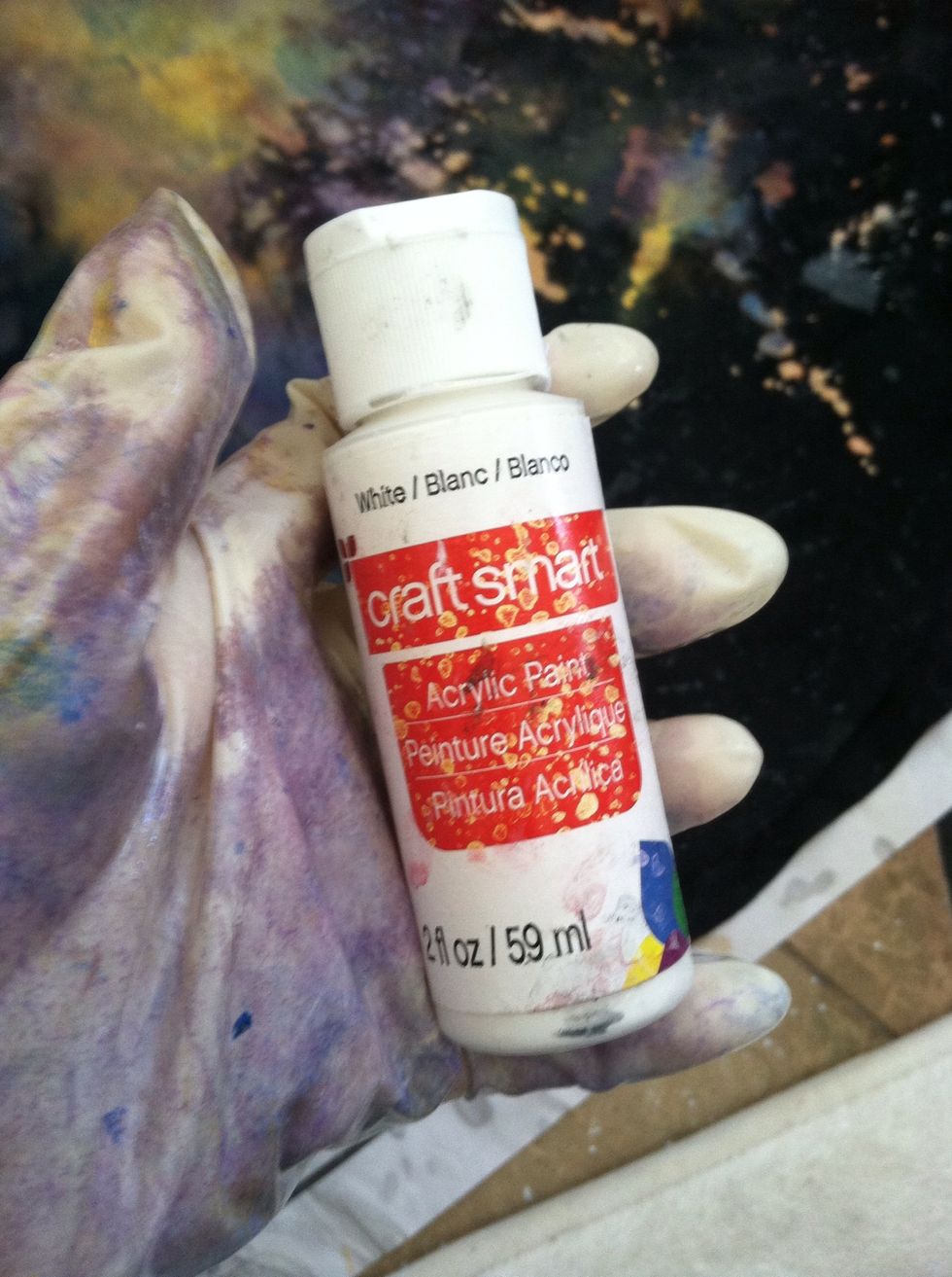 Take your white acrylic paint...