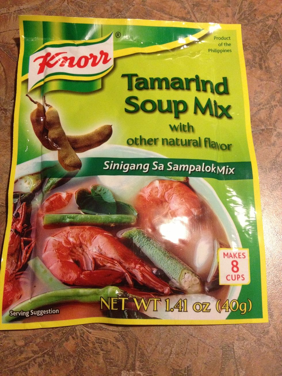 Tamarind Soup Base. You may come up with a different taste if you will use a Thailand tamarind soup base mix but this is Made in the Philippines.