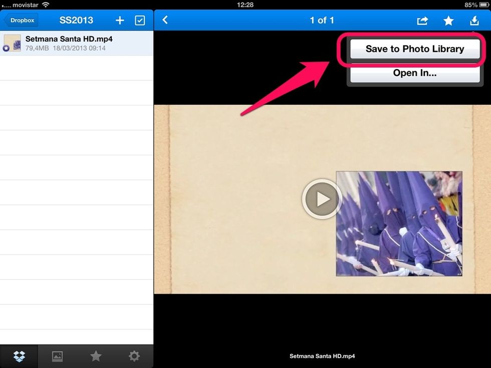 Tap a Save to Photo Library...