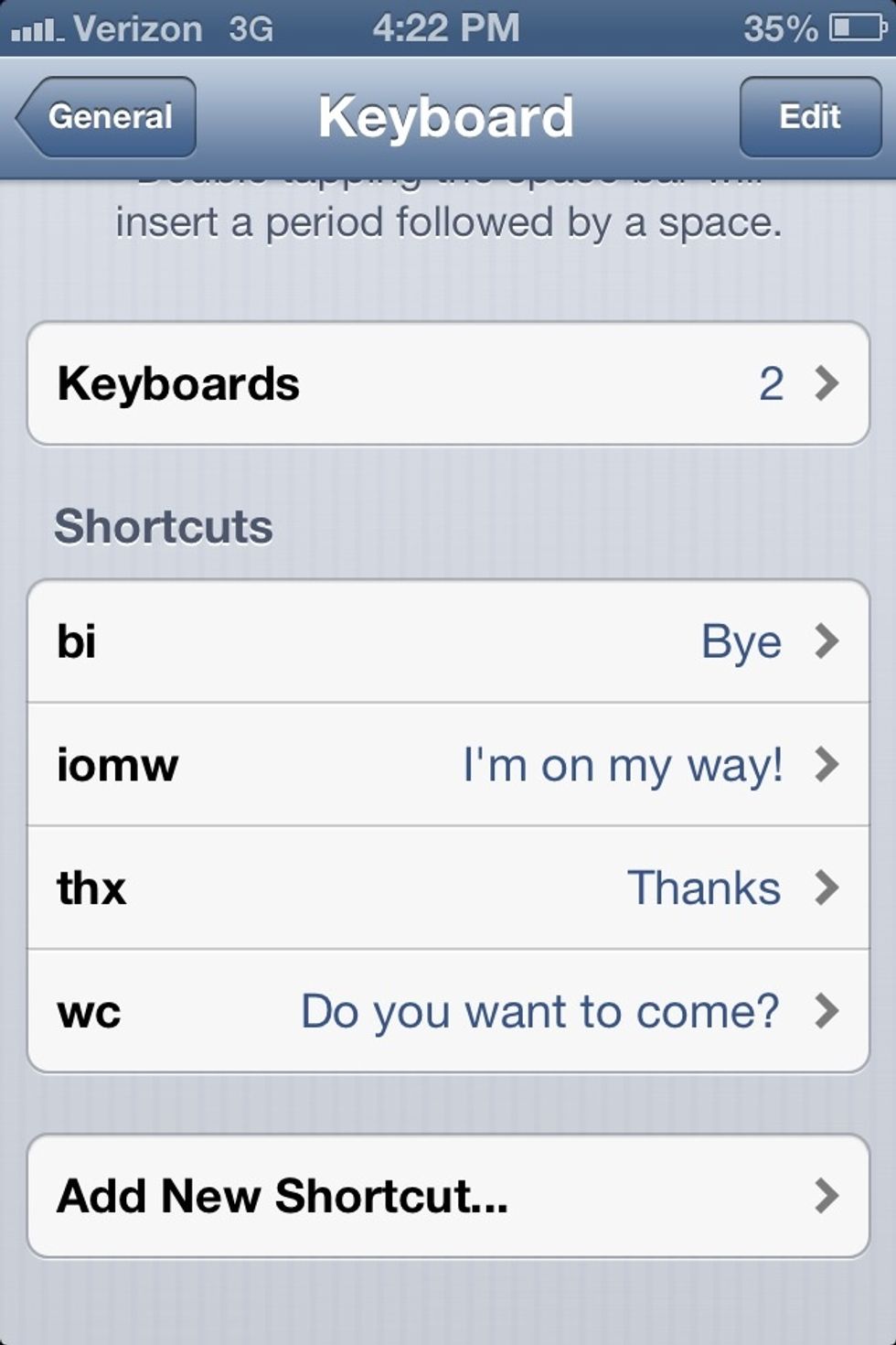 Tap "Add a new Shortcut"