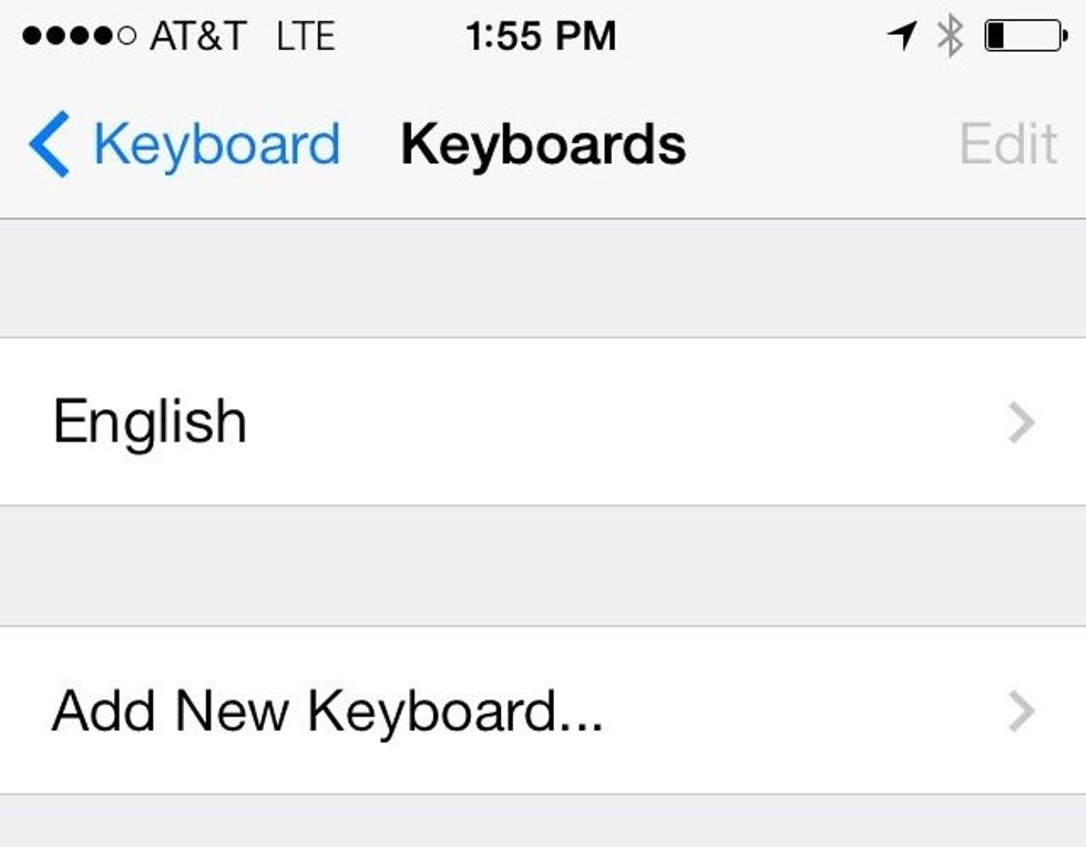 Tap "Add New Keyboard"