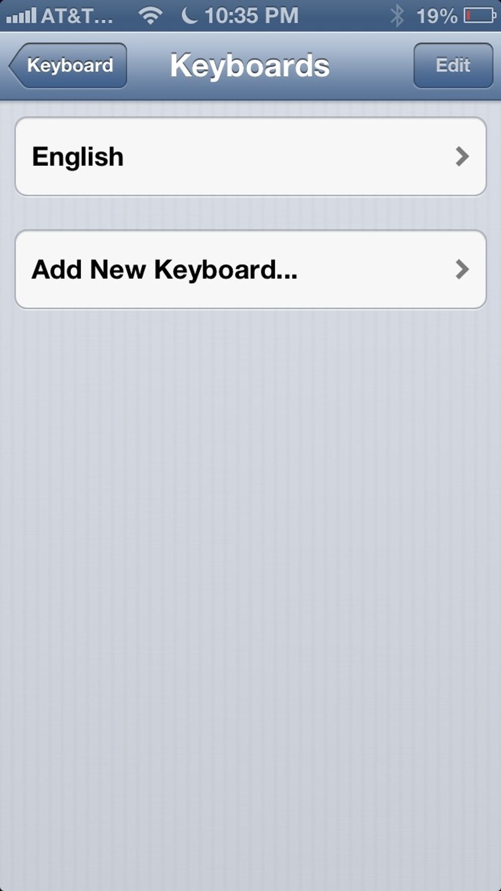 Tap Add New Keyboard