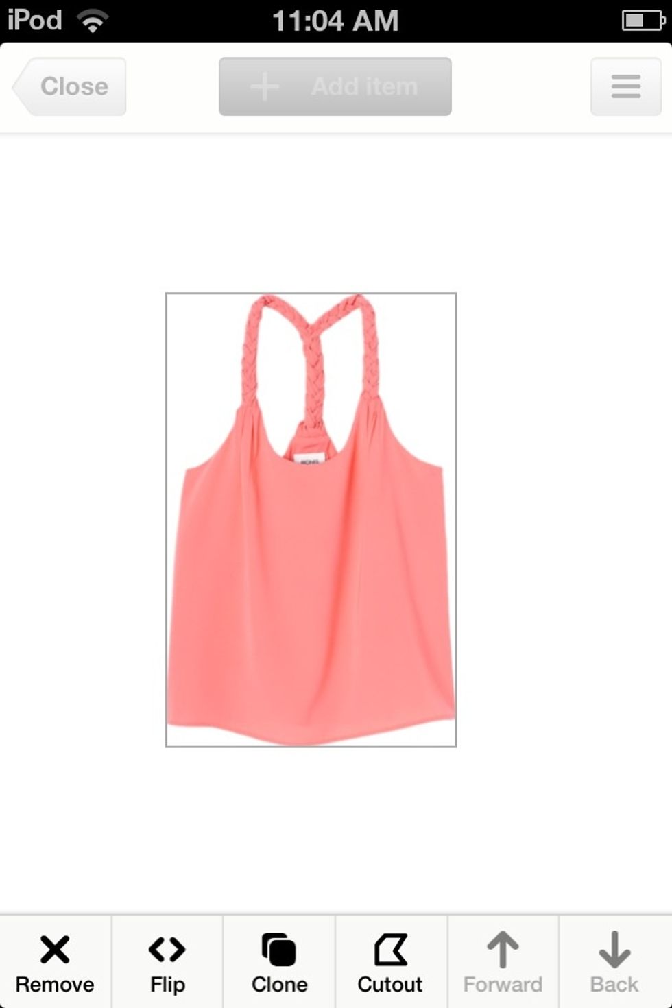 Tap add then tap on your shirt to move or edit it