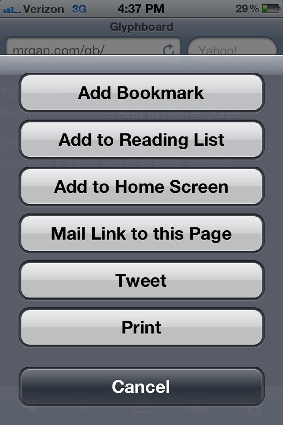 tap "add to home screen"