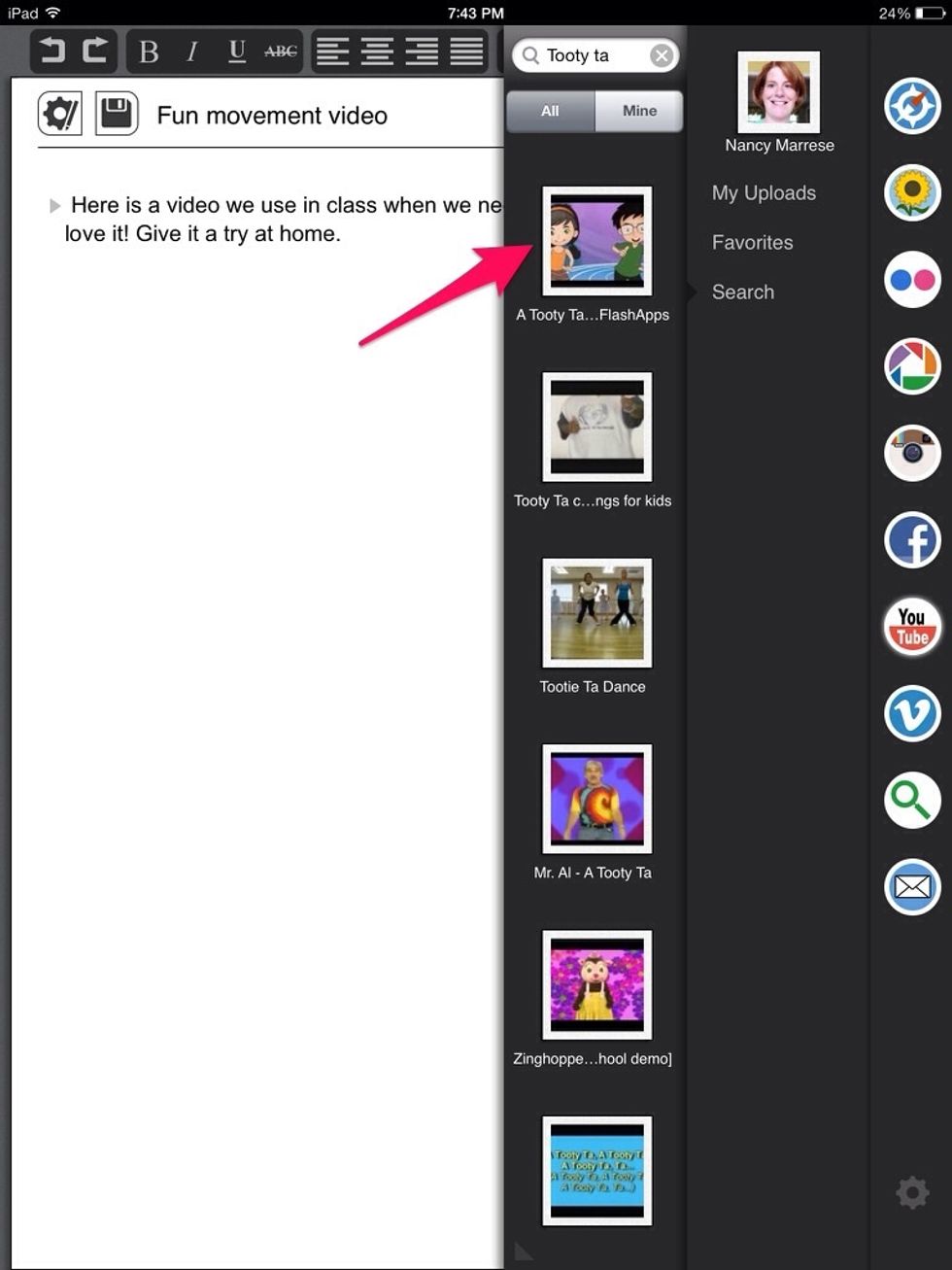 Tap and drag your choice onto the screen. Line it up with a gray arrow.