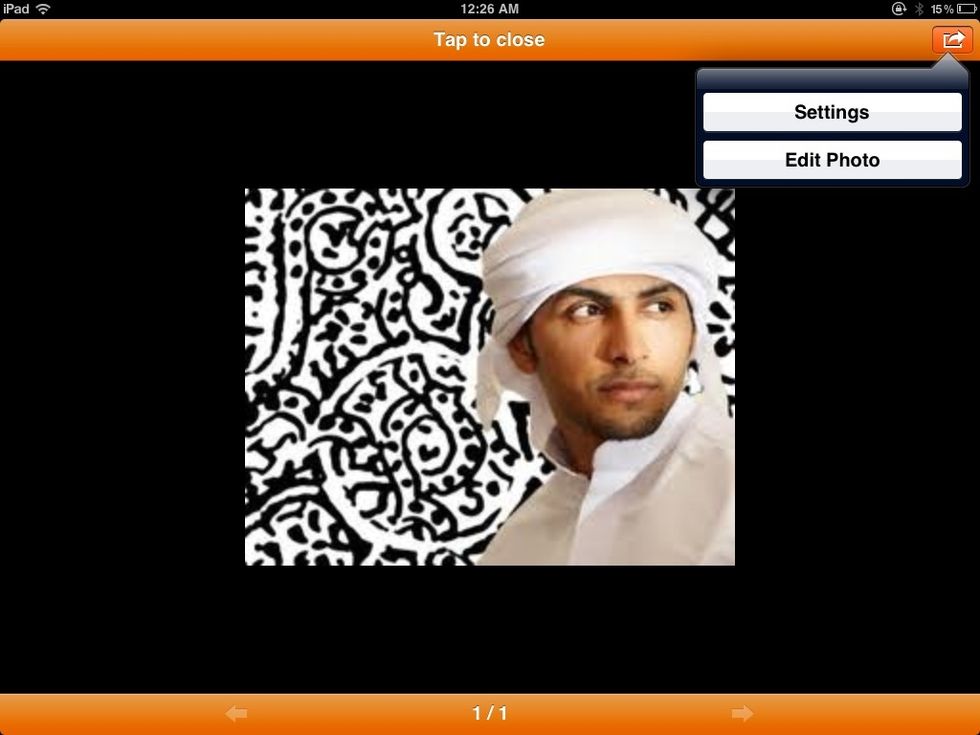 Tap and hold the picture to open up the settings options.