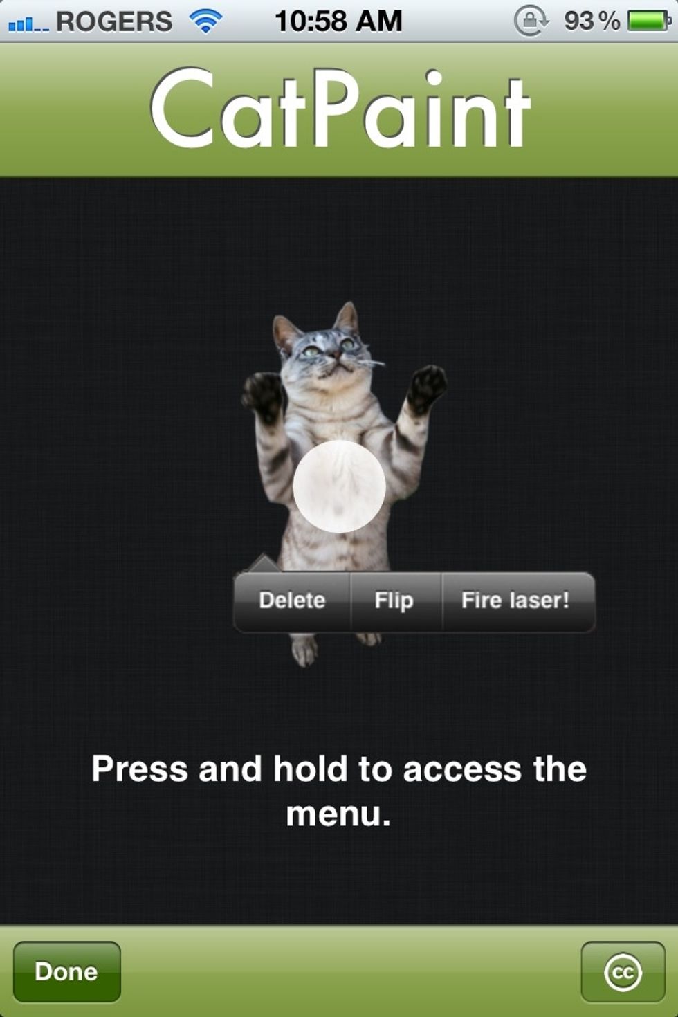 Tap and hold to access the contextual menu.