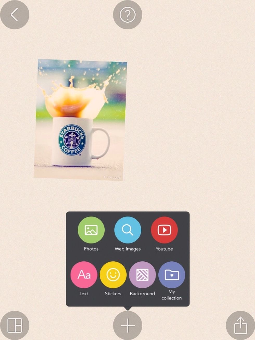 Tap + and press add photos. Add a photo!\ud83d\udcf7