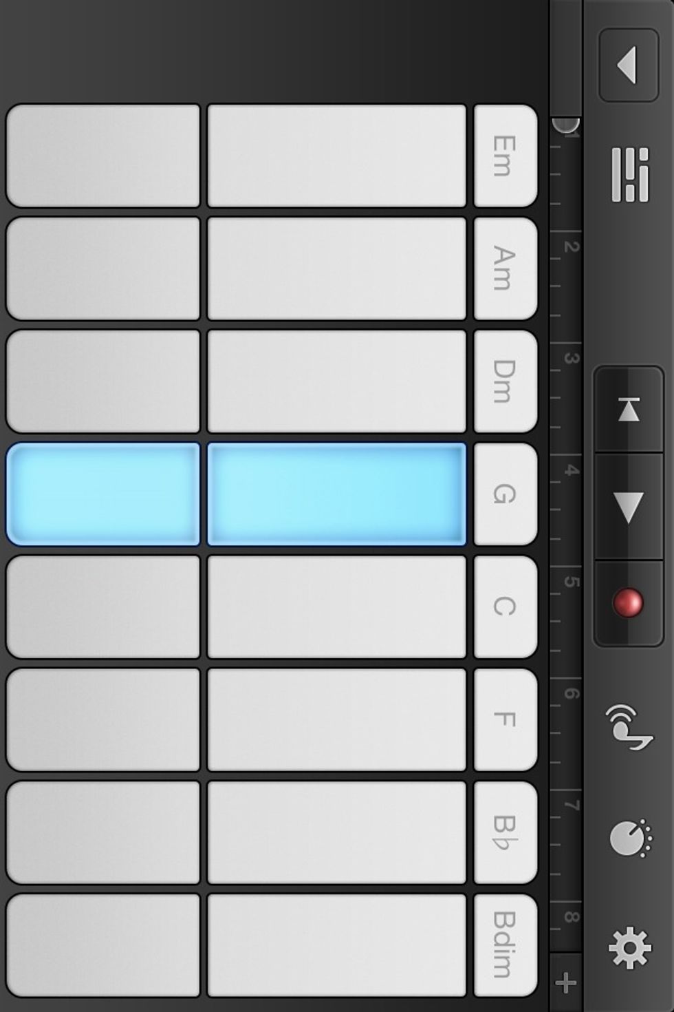 Tap any section of a key to play the tune. I selected the High and Low octave ''G'' You could mix it up.