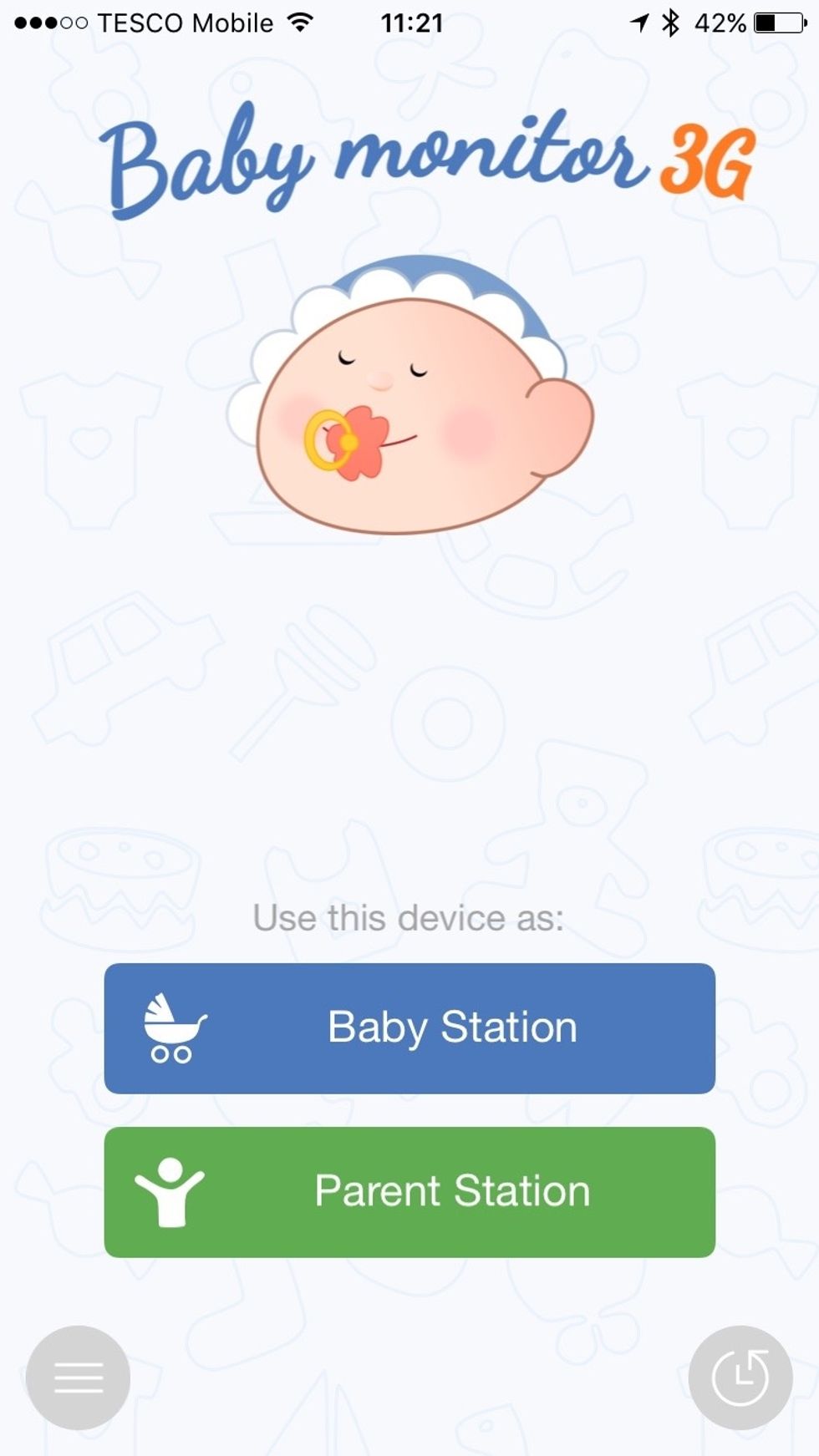Tap "Baby Station" on one device and "Parent Station" on the other. You can switch between the two later on.
