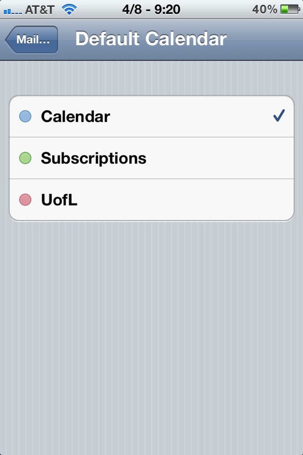 Tap 'Calendar' to make Office365 your default calendar. All new calendar entries will go to Office365 automatically from now on.