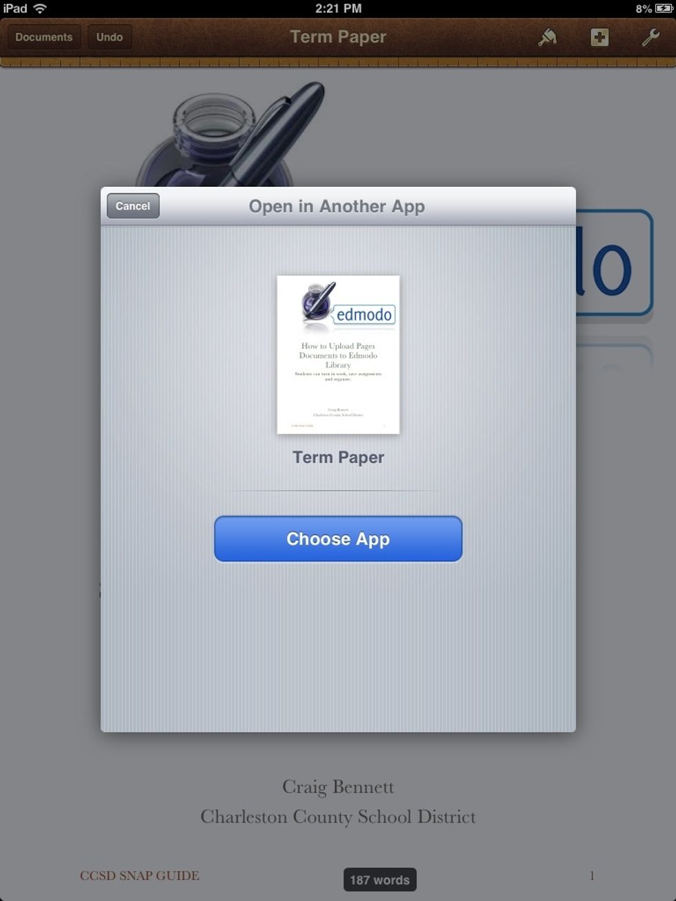 Tap "Choose App".