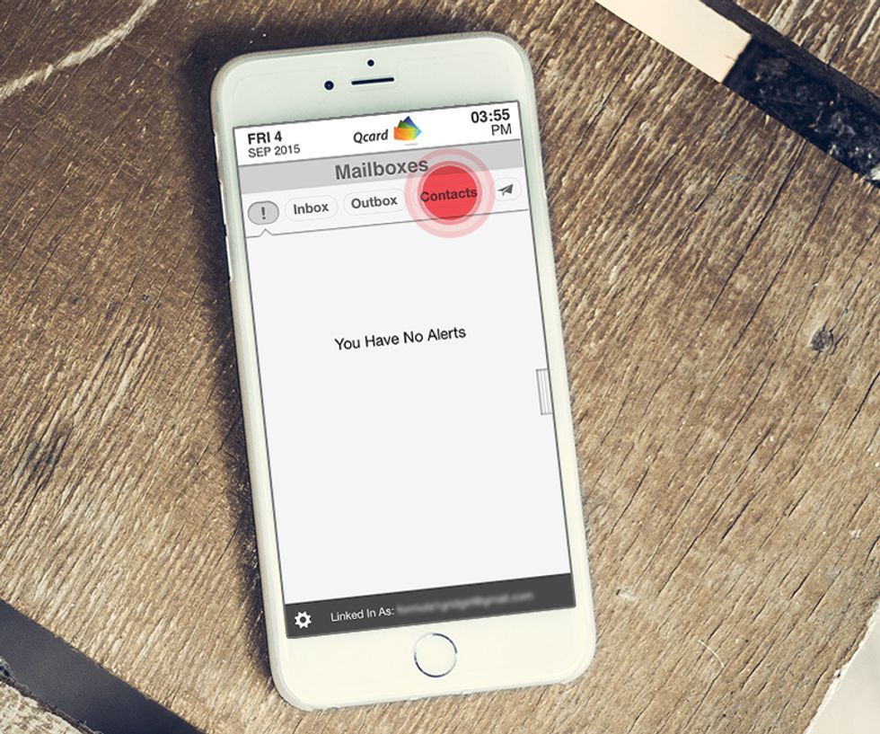Tap "Contacts" from the upper menu.