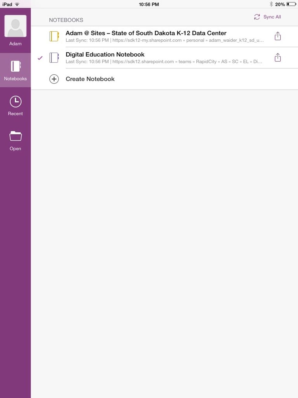 Tap "Create New Notebook"