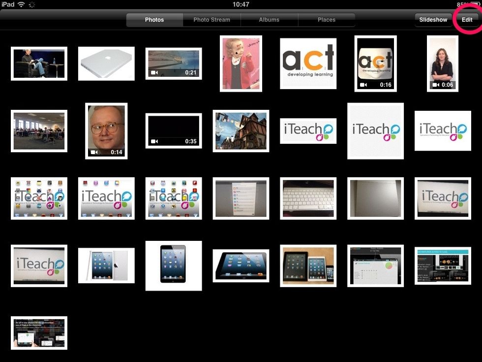 Tap edit on the top right hand side of the screen