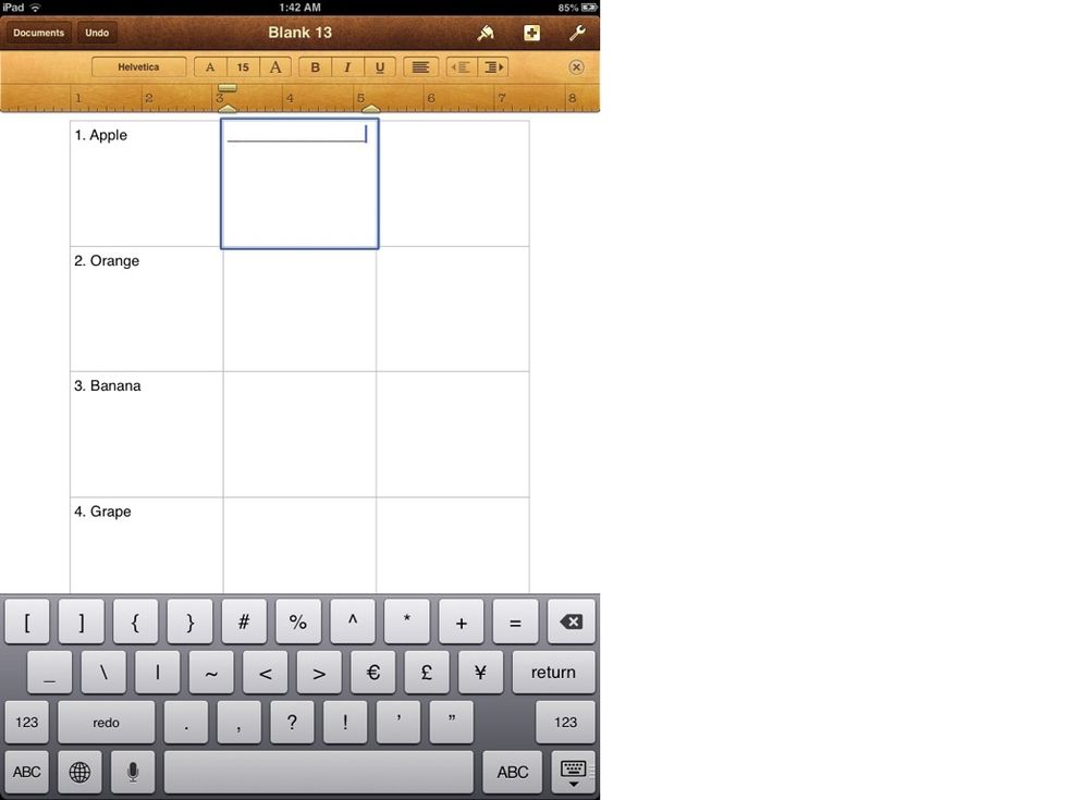 Tap enough times to fill up the width of the box. Don't overdo it.