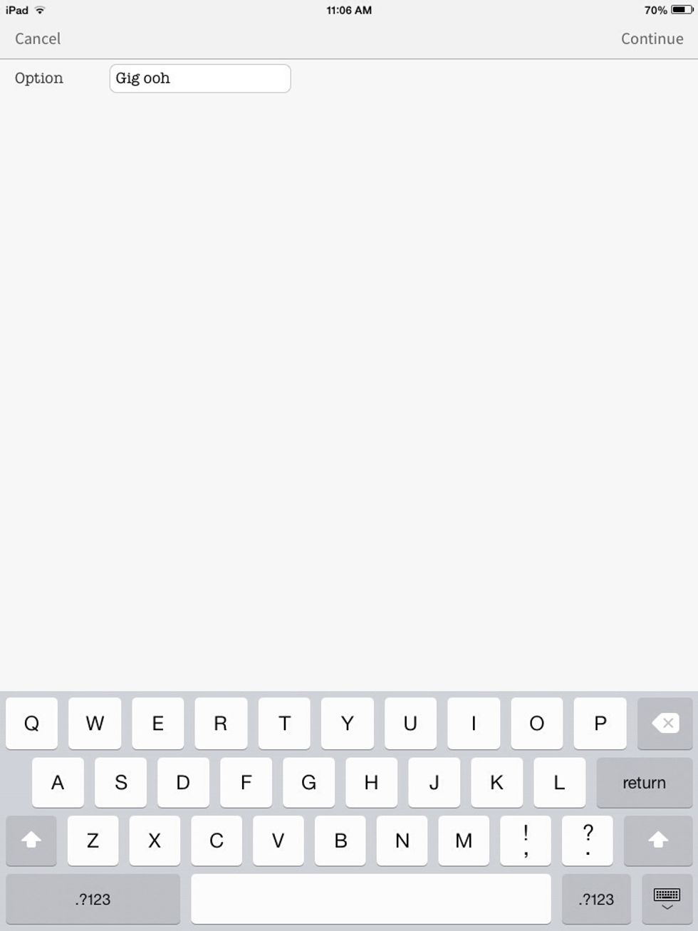 Tap in the text field and start typing!