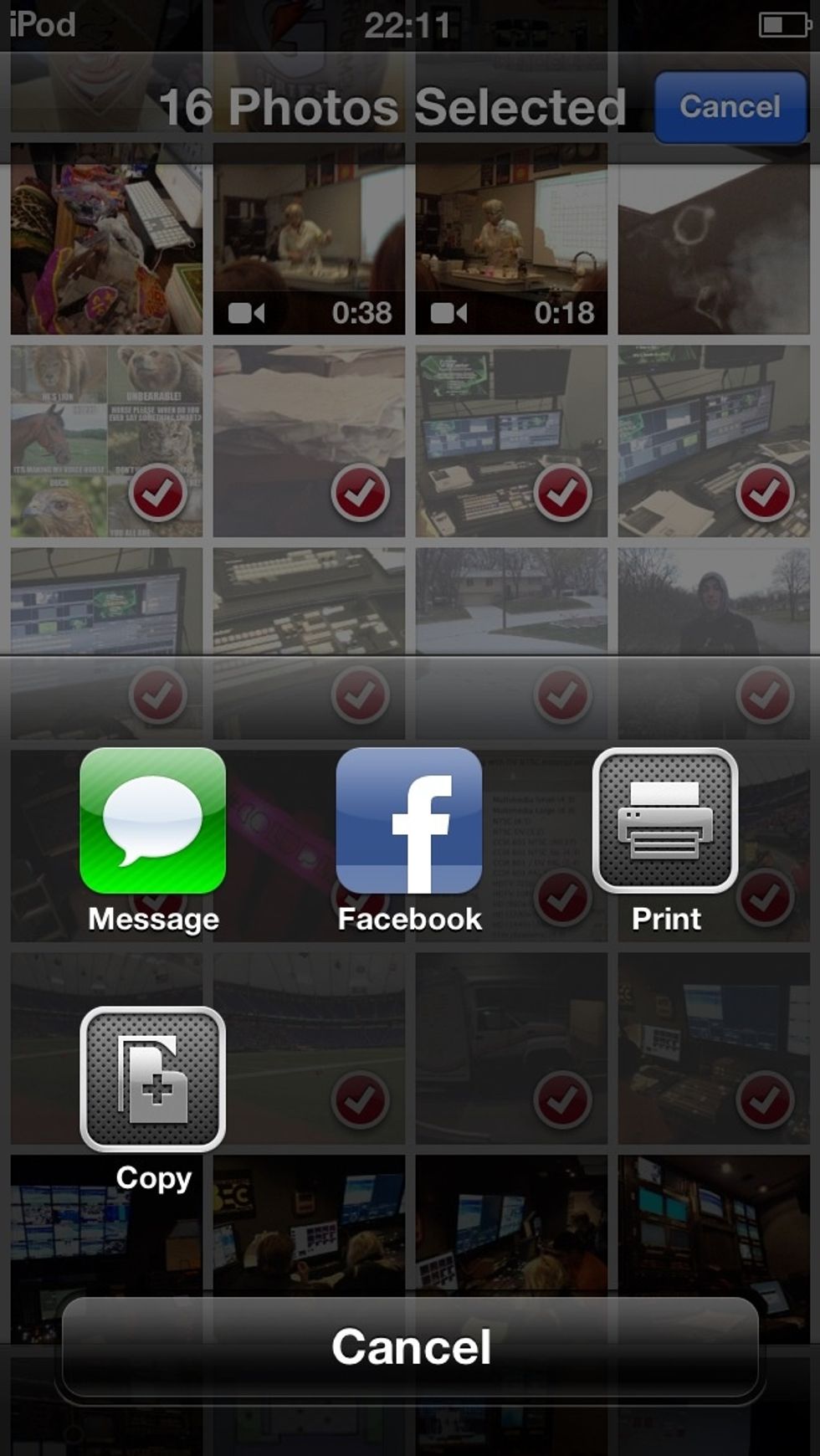 Tap it, and press share to Facebook.