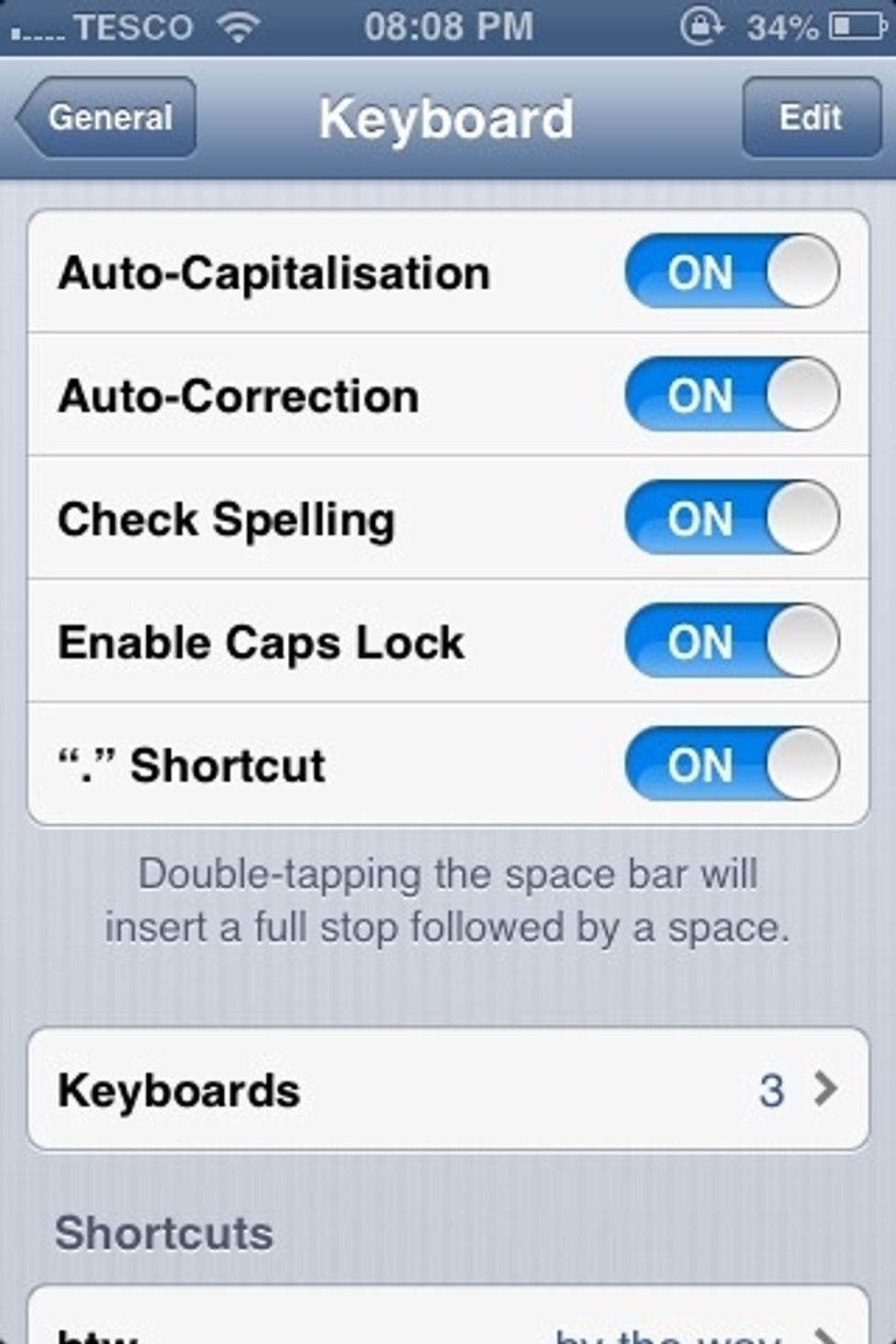 Tap 'Keyboard'