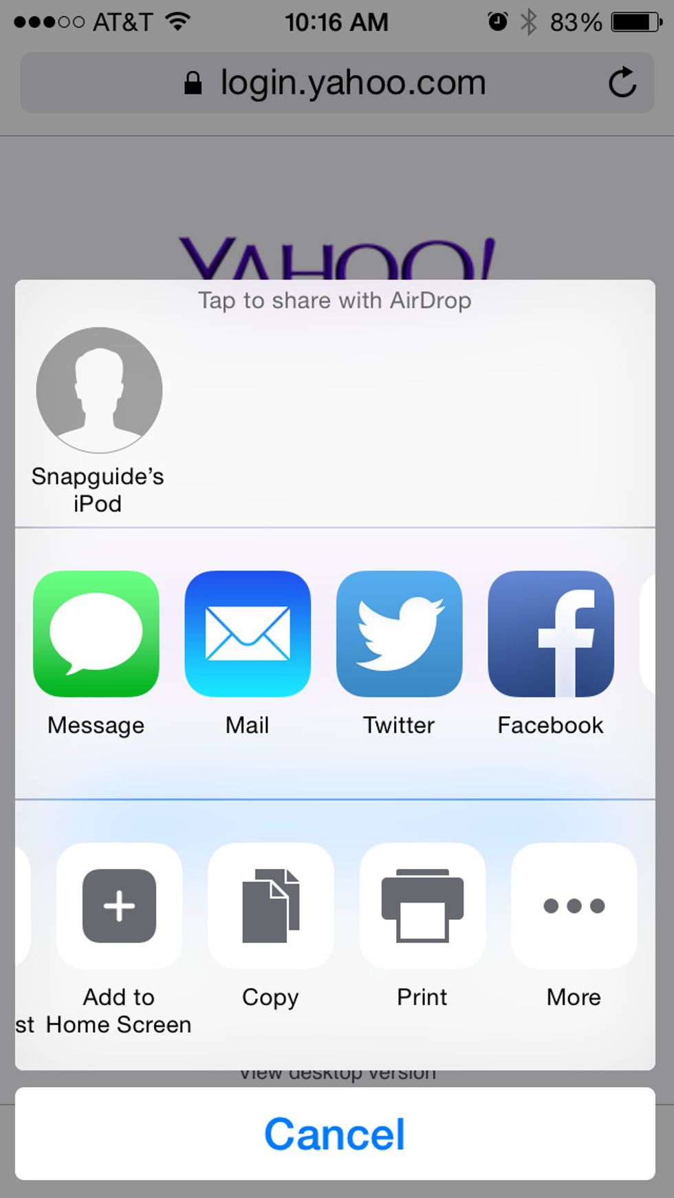 Tap "More" in the bottom-most icons.