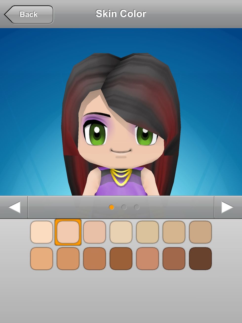 Tap on a color or on the arrow to view more colors.