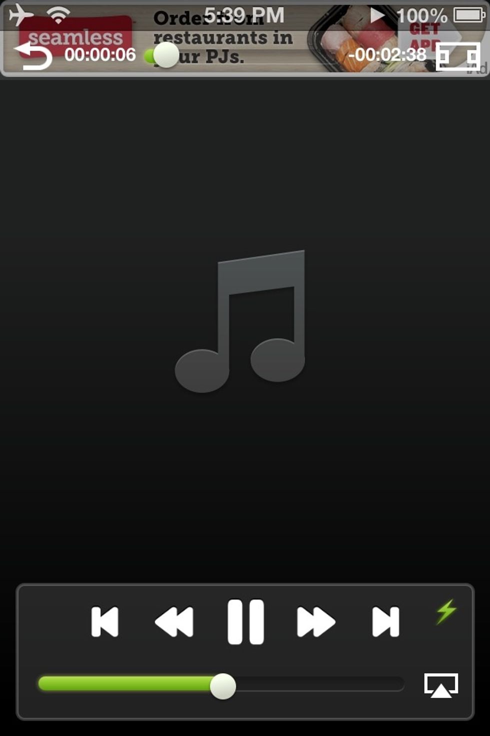 Tap on a song to start playing. There are a ton of options in OPlayer, play around to see if they for your needs. I just want to listen to music so I haven't found anything I needed that is missing.
